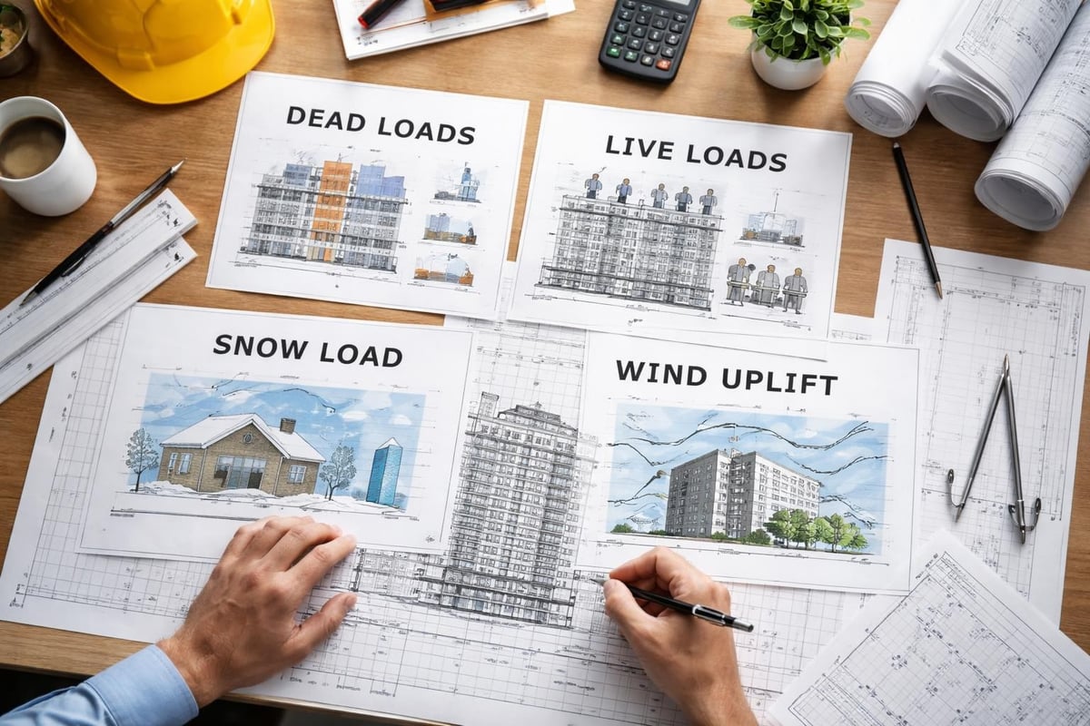 Load calculations for roofing design