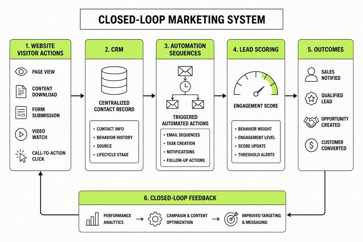 Web infrastructure connected to marketing system