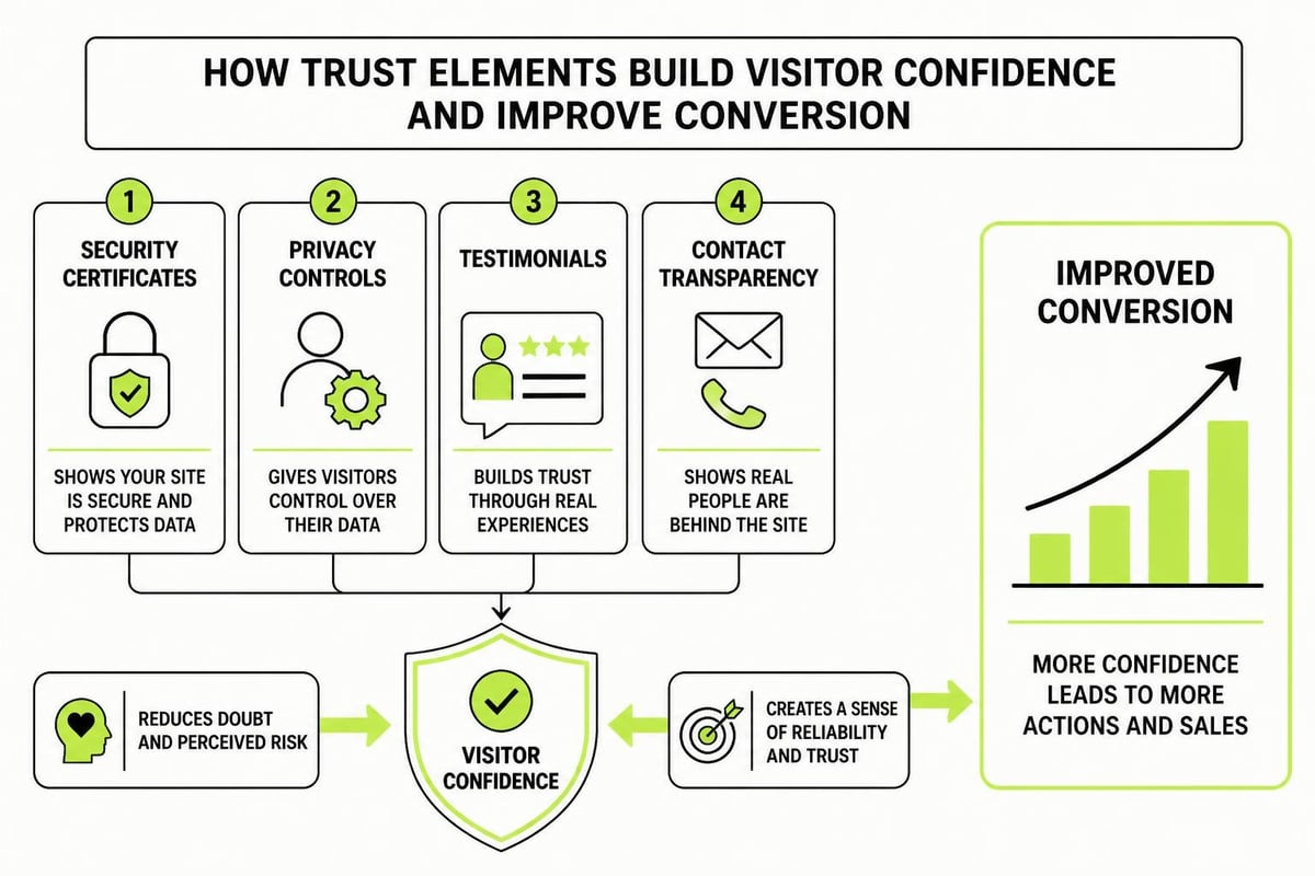 Trust elements on marketing website