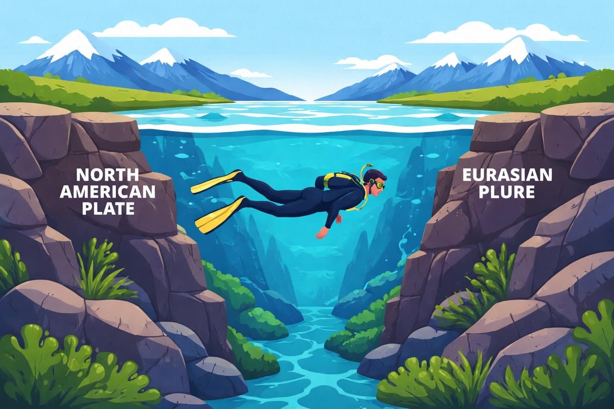 Silfra snorkeling continental divide