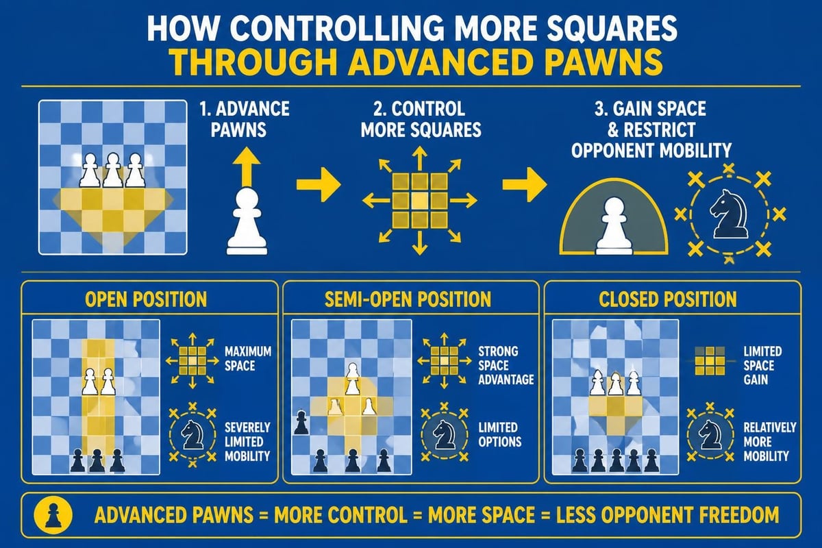Space advantage in chess positions