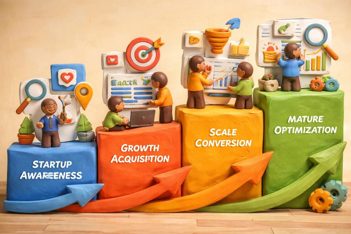 Business growth stages and advertising alignment