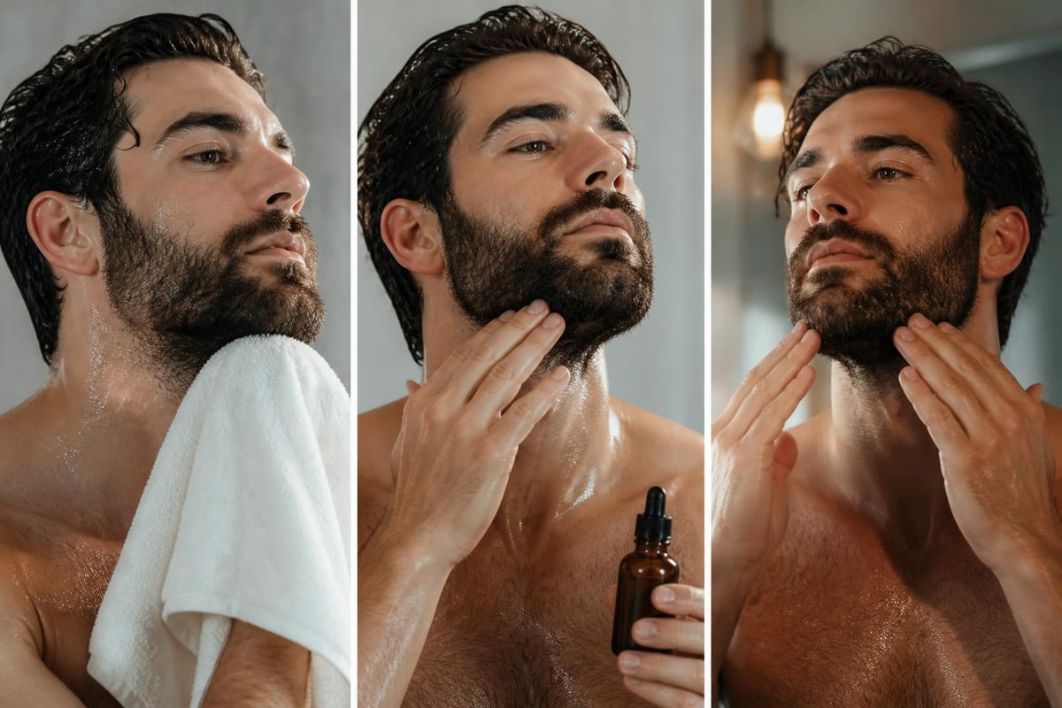 Proper beard oil application technique