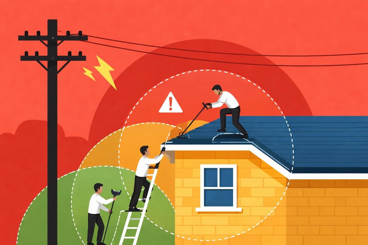 Power line clearance zones