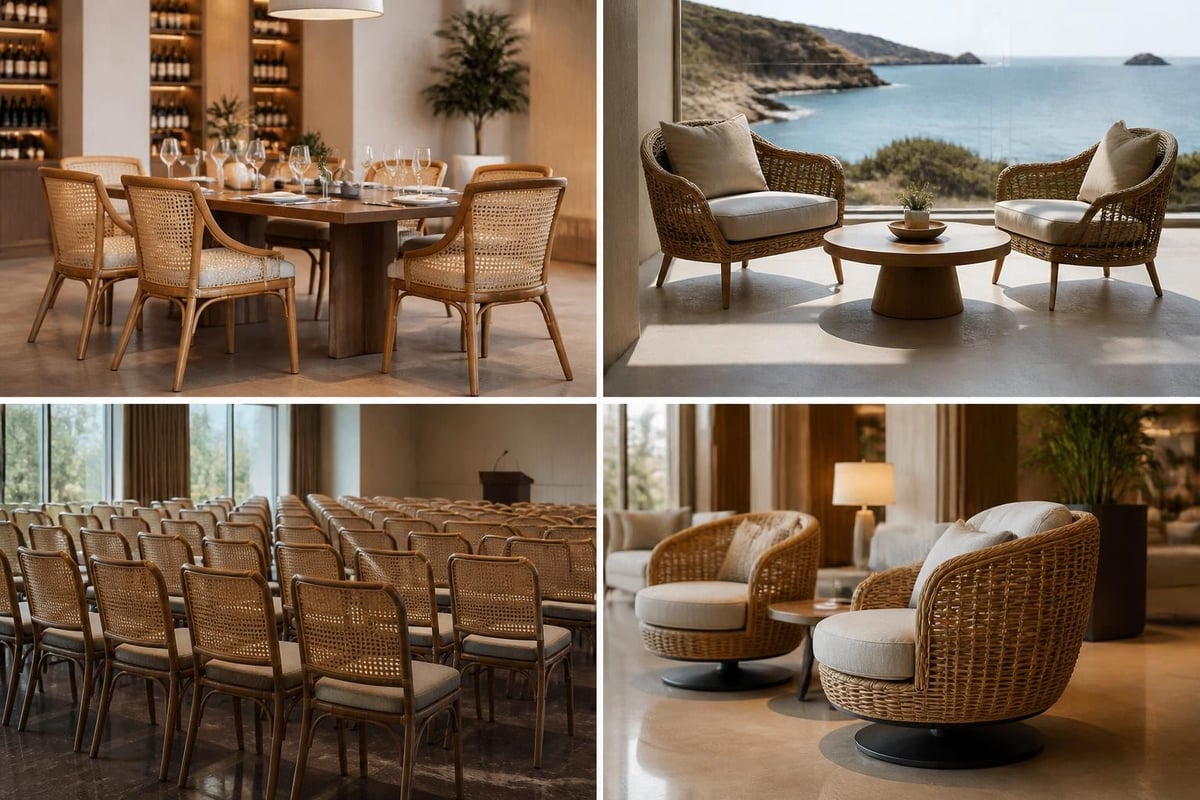 Rattan chair styles for hospitality