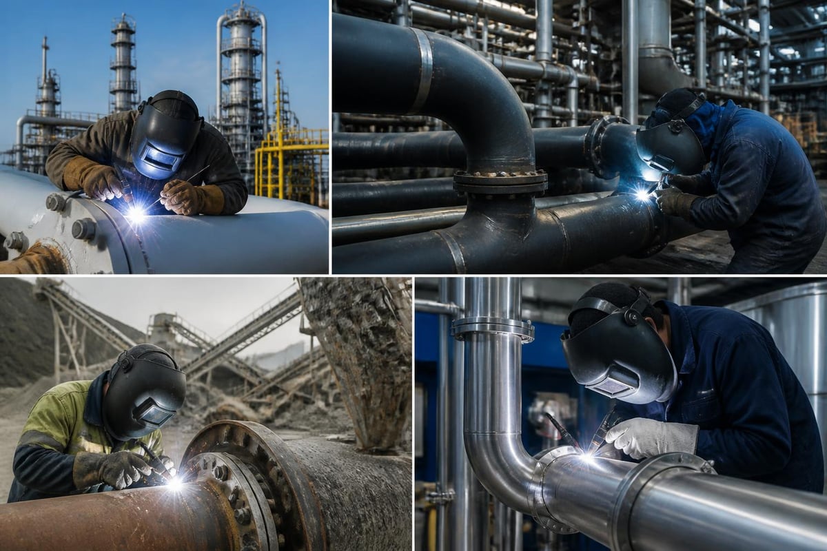 Industrial pipe welding applications