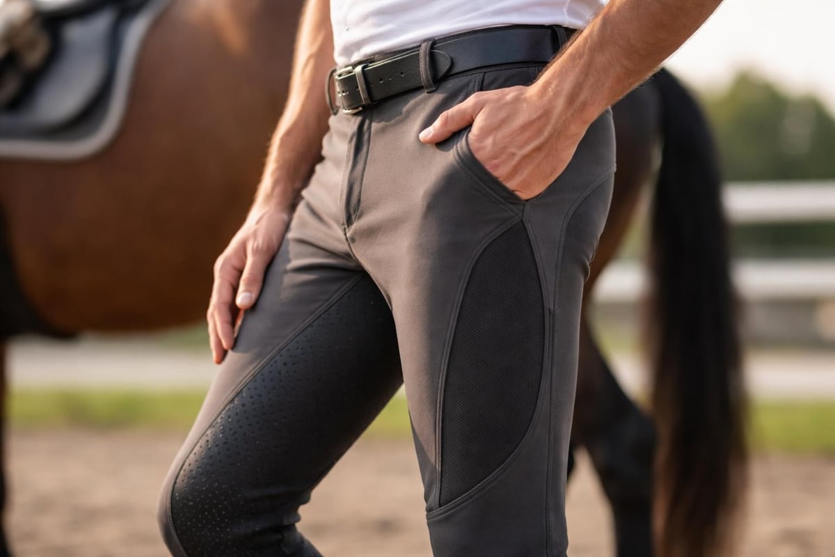 Technical fabric construction in riding breeches