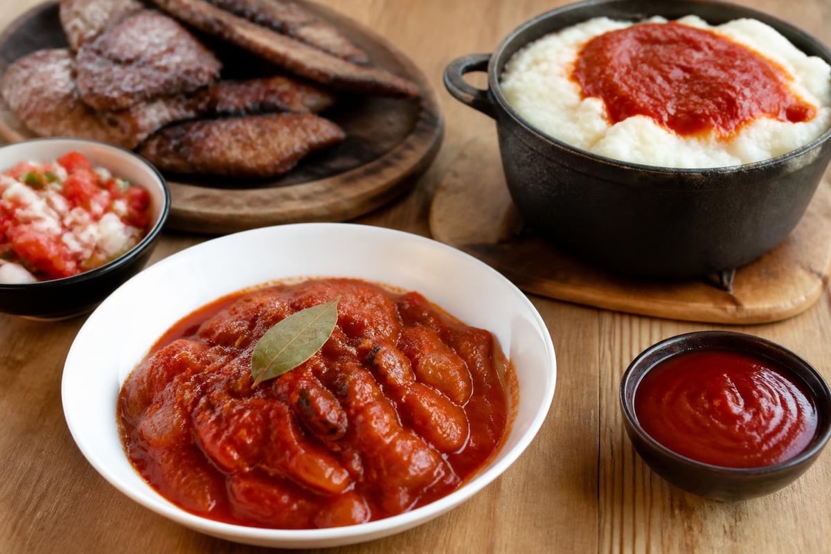 Traditional dishes using tomato sauce