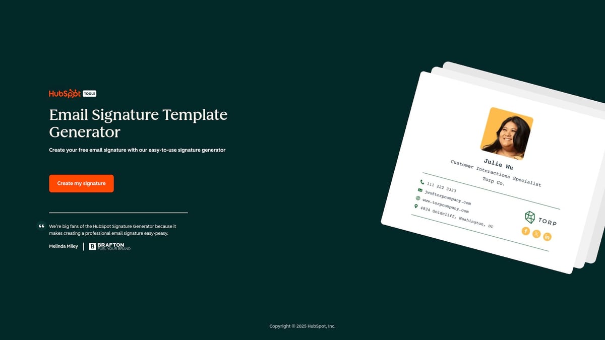 9 Essential Professional Email Signature Generator Tools for 2025 - HubSpot Email Signature Generator