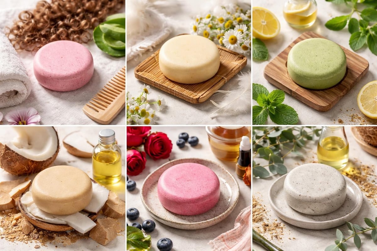 H&aring;rtypespecifikke veganske shampoo barer