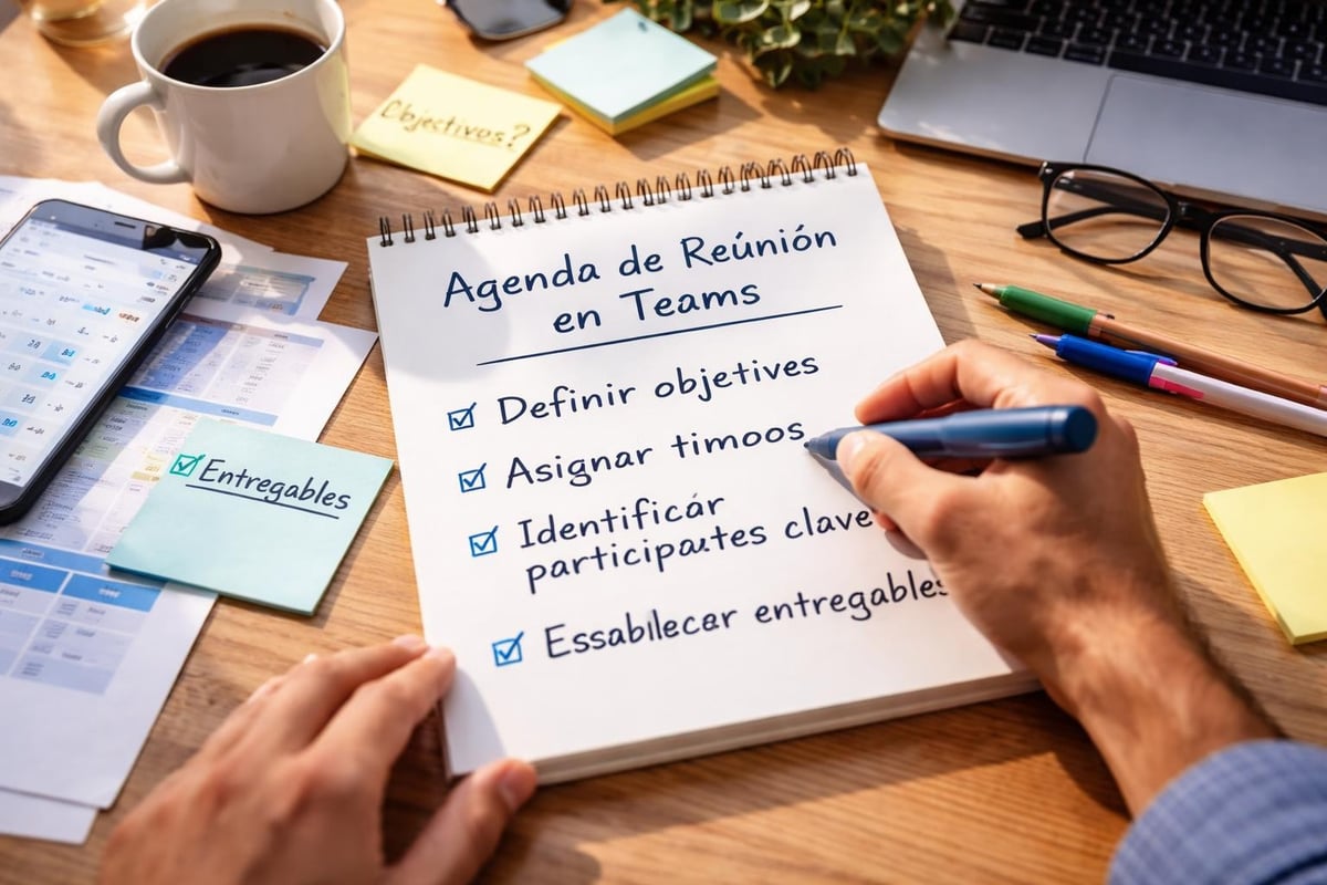 Estructura de agenda de reunión Teams