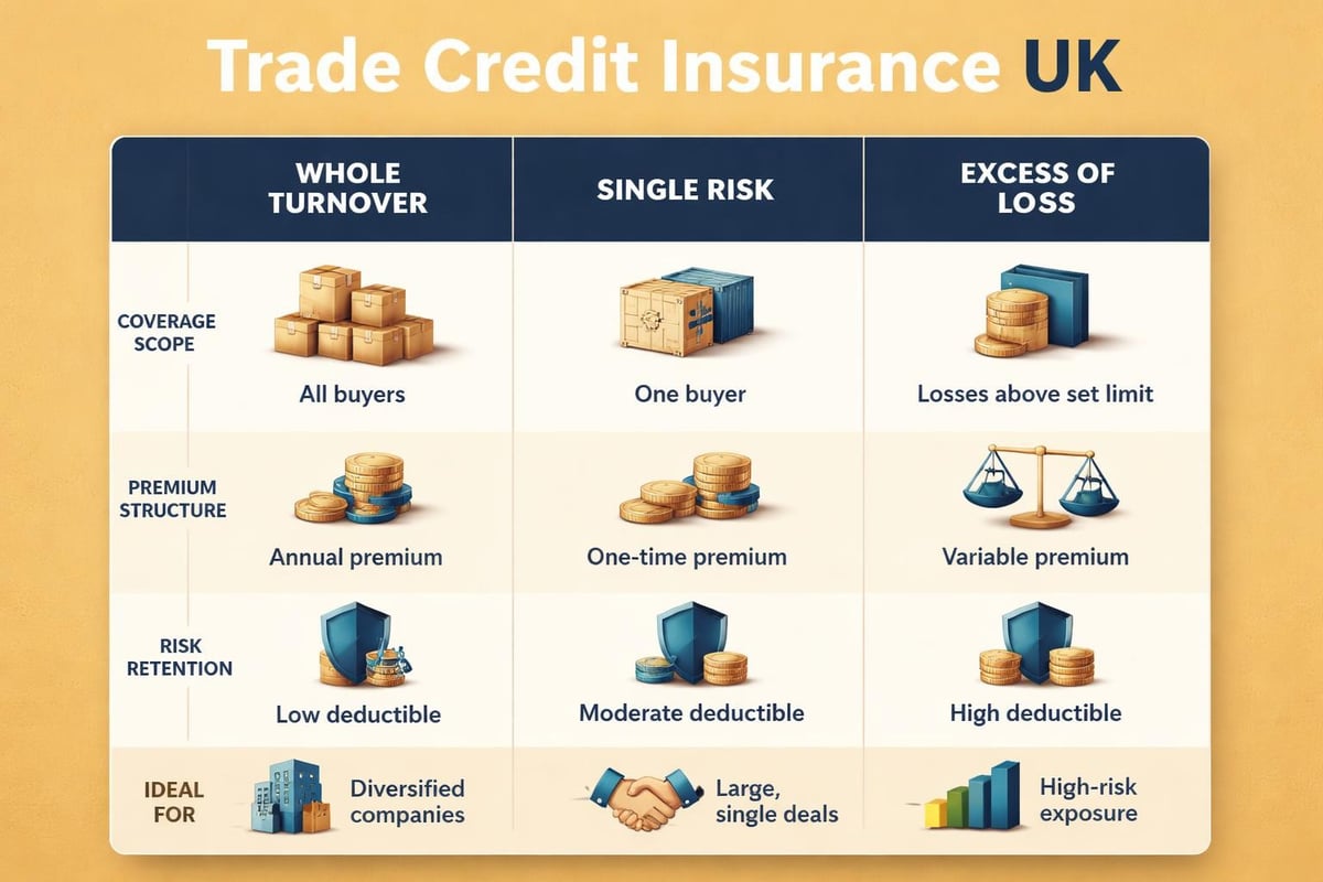 Trade credit policy comparison infographic Trade credit policy comparison infographic