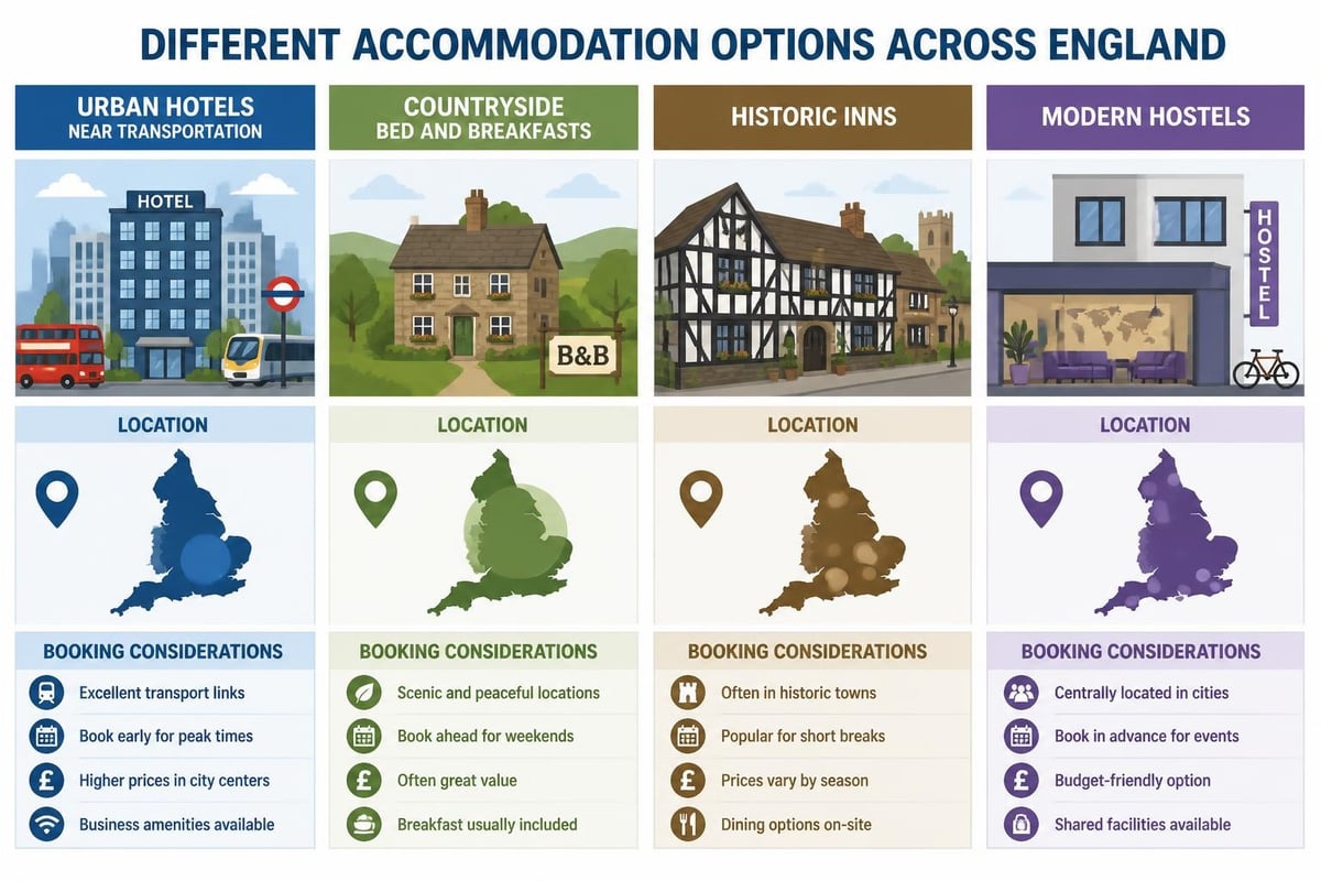 England accommodation selection