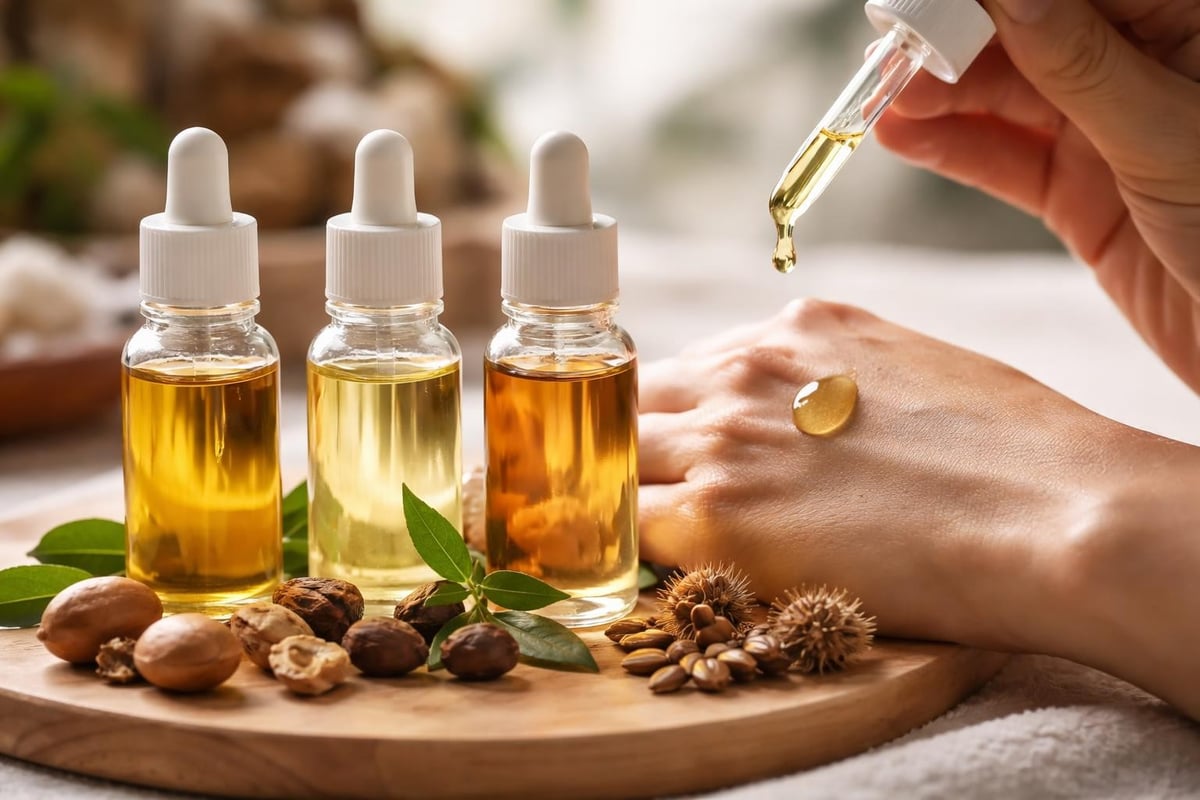 Natural carrier oils nourishing beard follicles