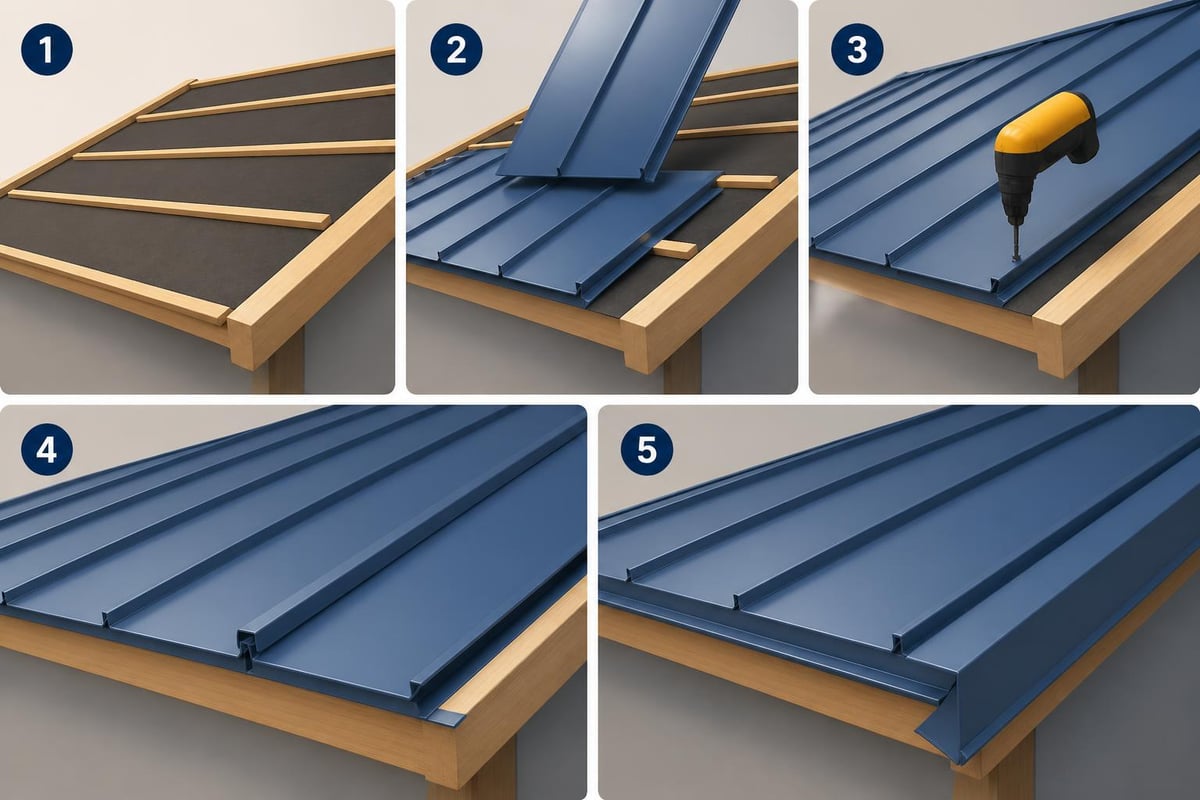 Metal covering installation process