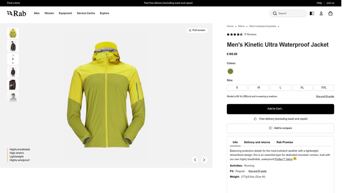 8 Best Lightweight Breathable Waterproof Jacket Picks for 2025 - Rab Kinetic Ultra Jacket