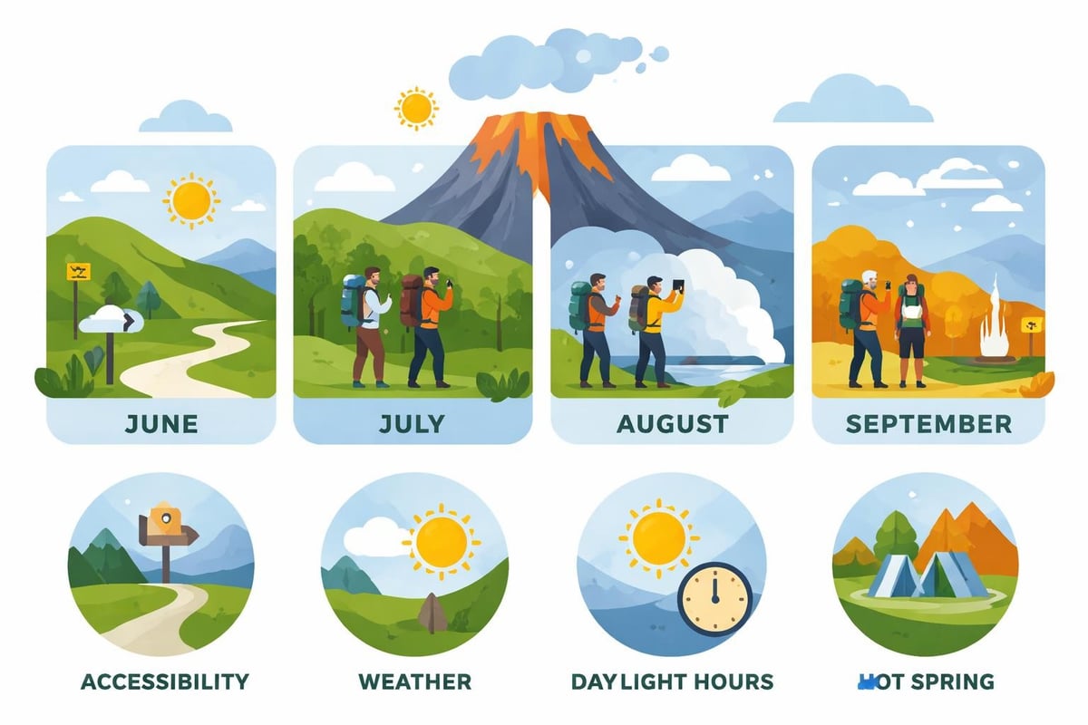 Seasonal volcano hiking planning