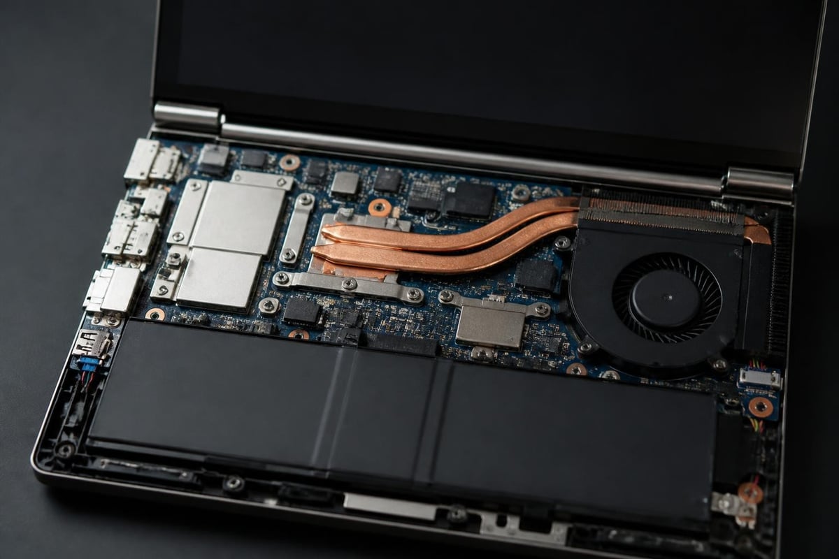 Micro laptop computer component layout
