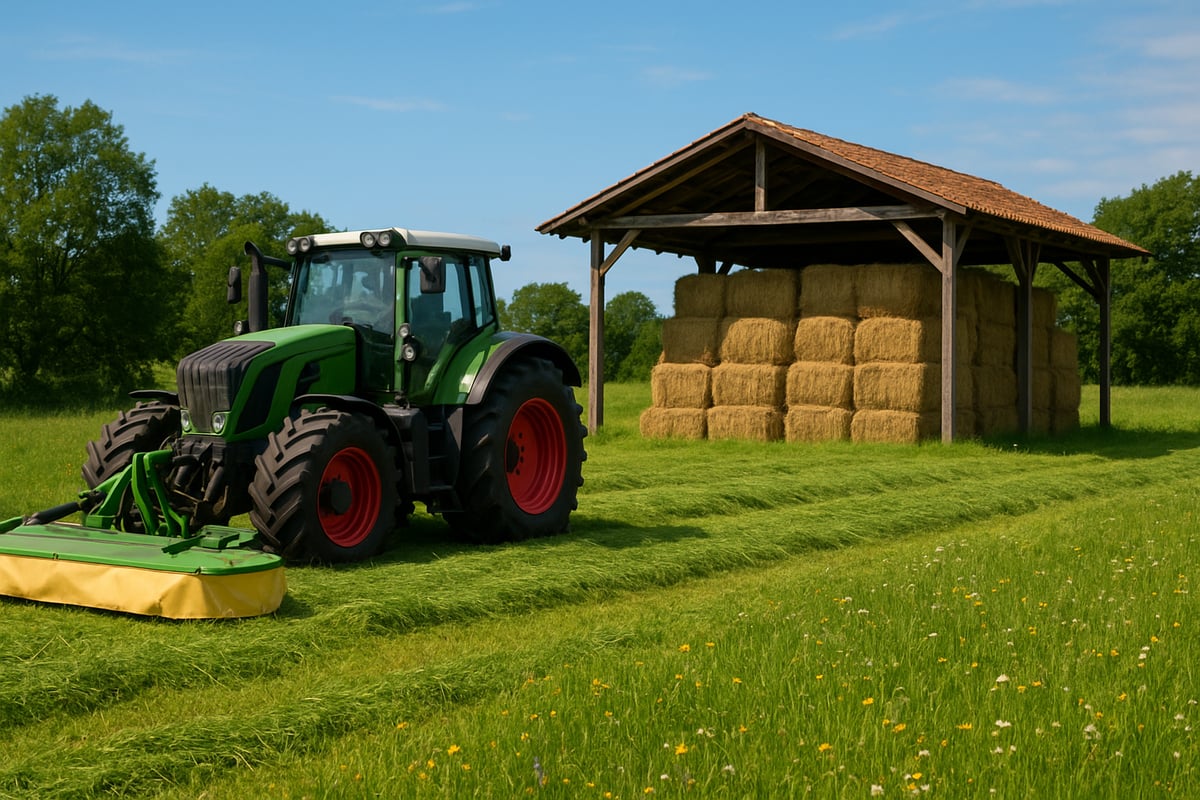 Heuproduktion: Ernte, Trocknung und Lagerung Schritt für Schritt