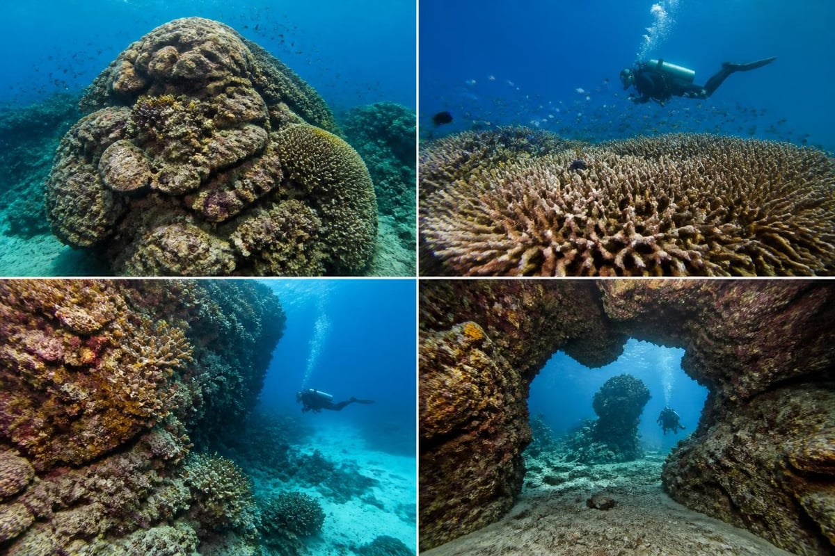 Coral reef topography diversity