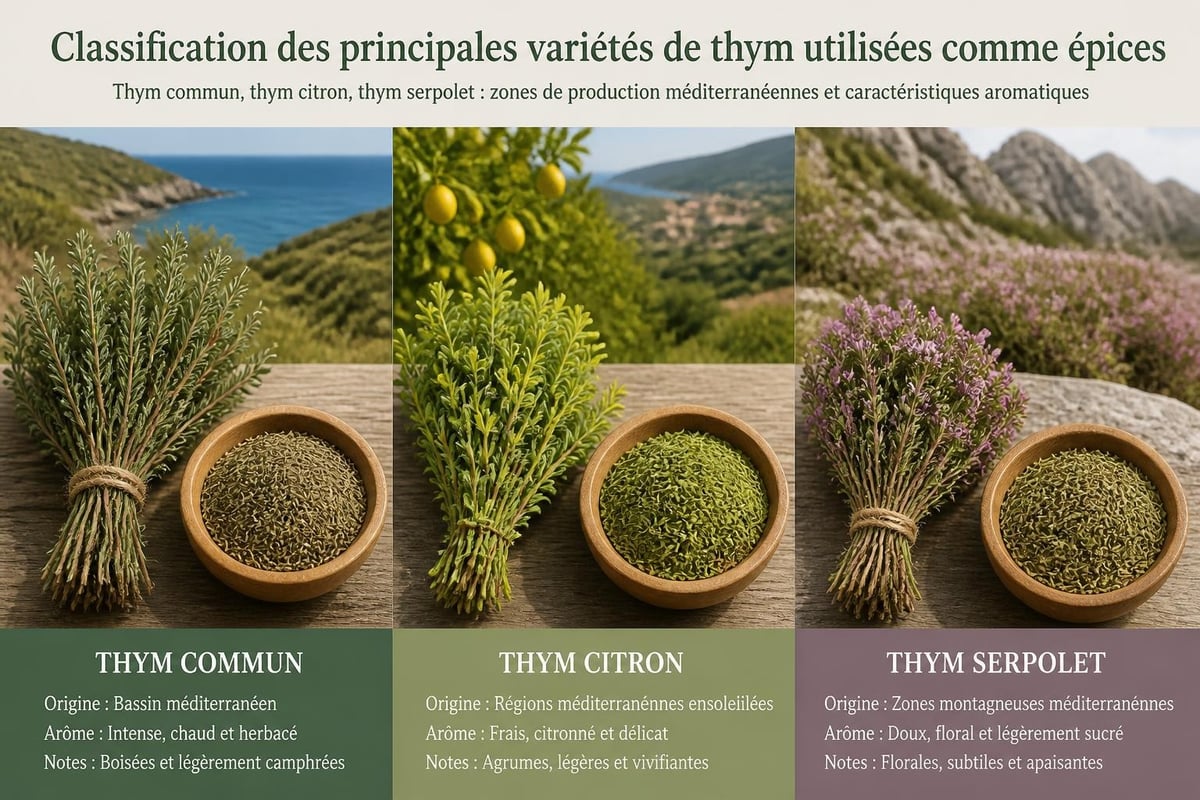Variétés de thym dans la production d'épices