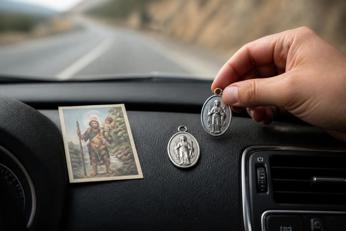 Saint Christopher medals and Catholic travel sacramentals