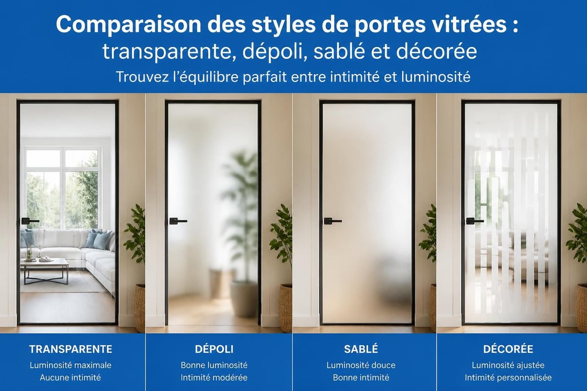 Styles de portes vitrées intérieures