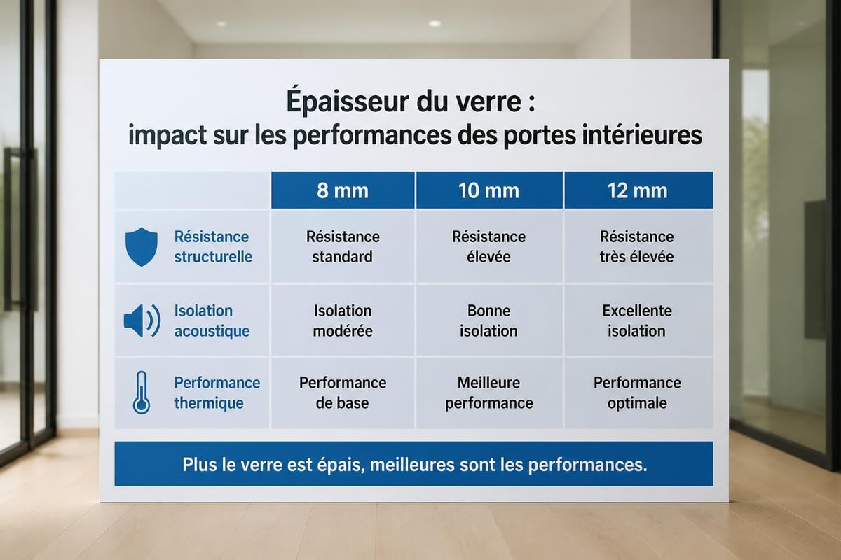 Épaisseurs de verre pour portes