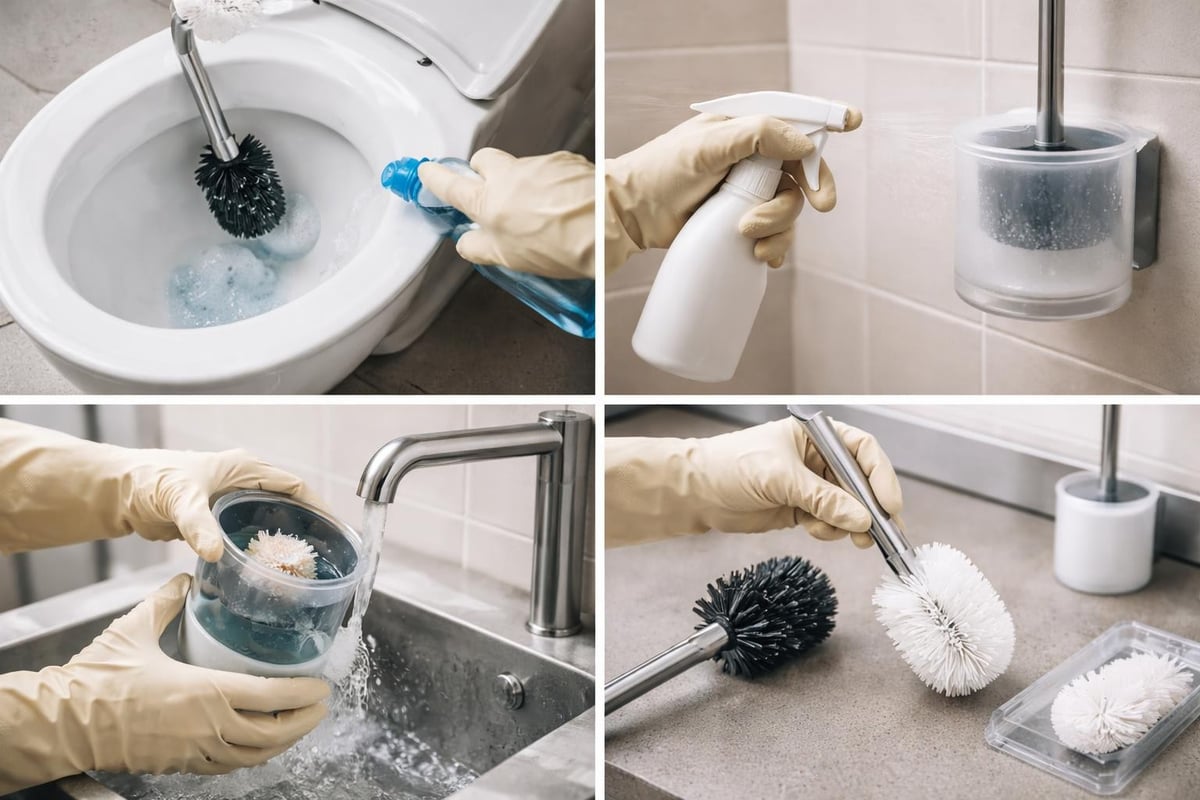 Vedligeholdelse af væghængt toiletbørste