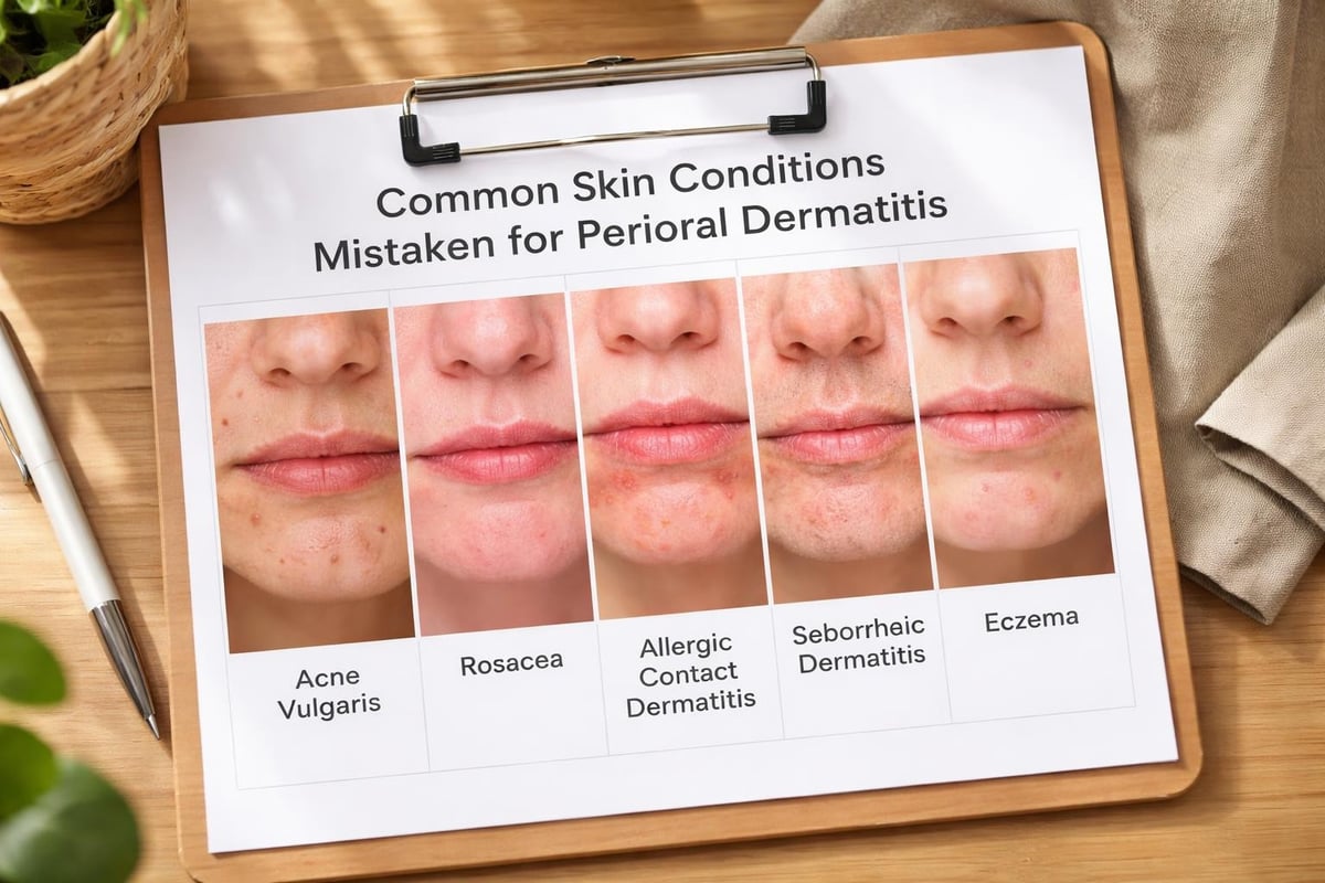 Perioral dermatitis diagnosis confusion