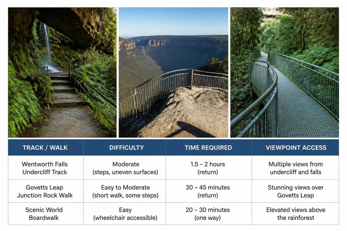 Blue mountains walking track options