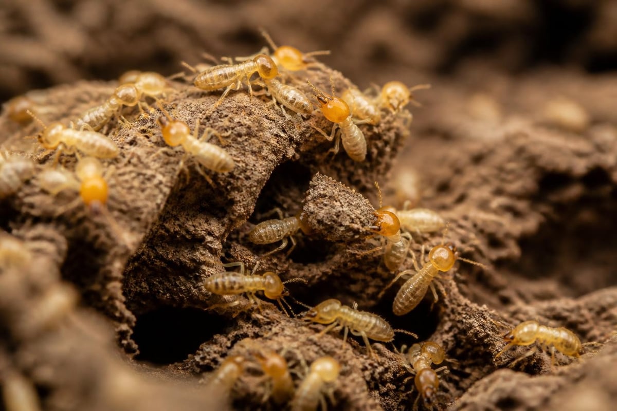 Termite nest construction process