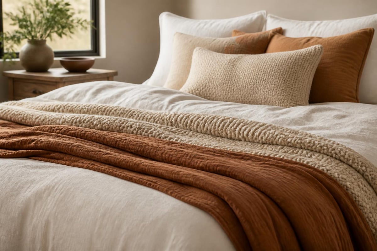 Bedroom styling with layered bedding