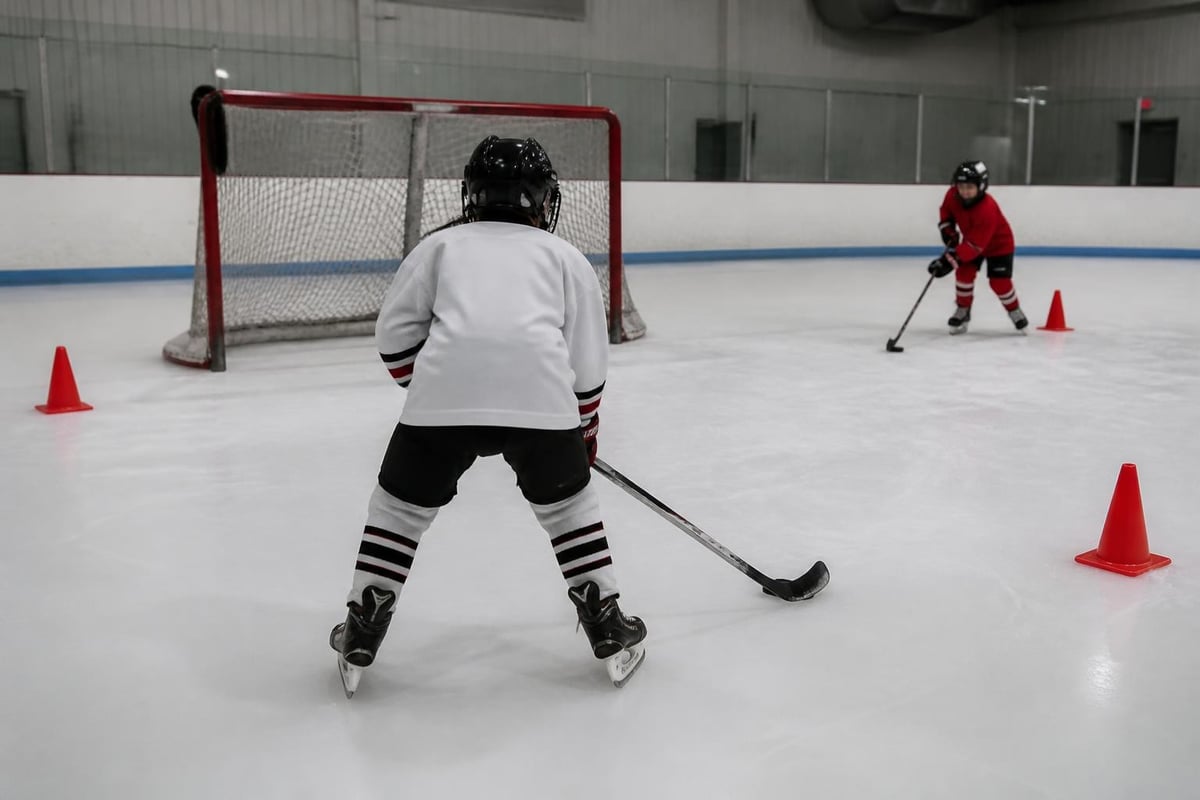 Youth hockey training setup