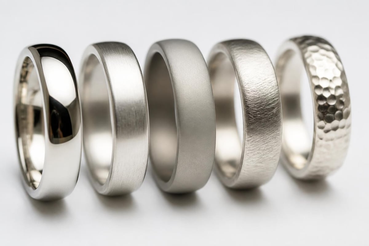 Different jewelry finish types comparison