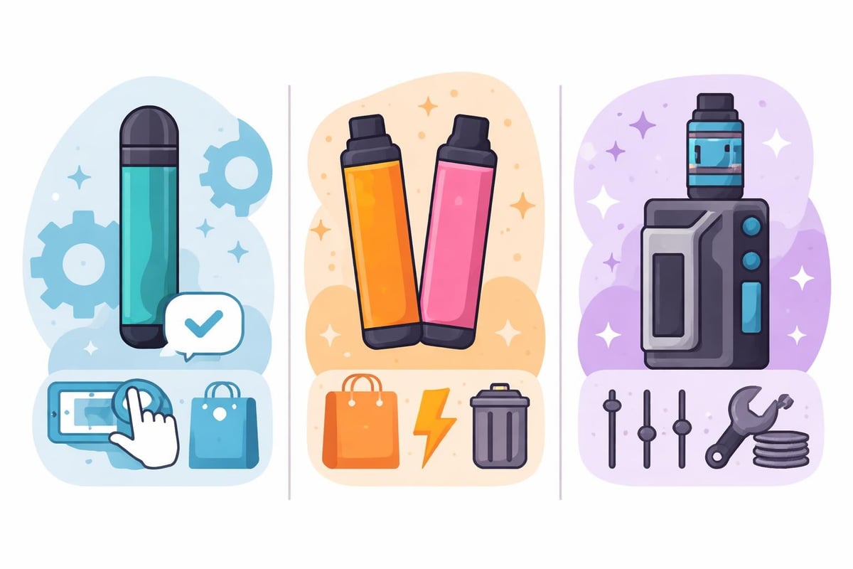 Vape-Gerätetypen im Vergleich