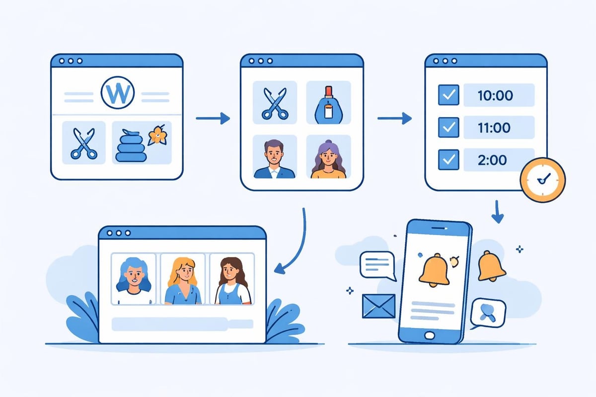 WordPress booking integration workflow