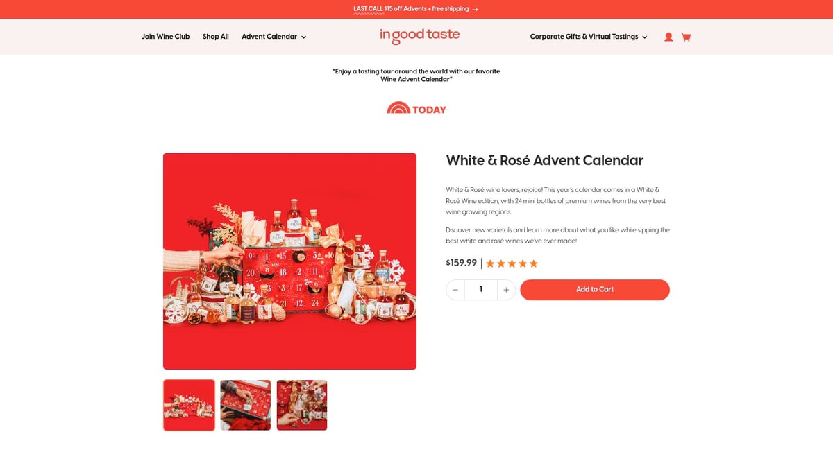 7 Best Wine Calendar Picks for 2025 to Savor All Year - In Good Taste White & Rosé Advent Calendar