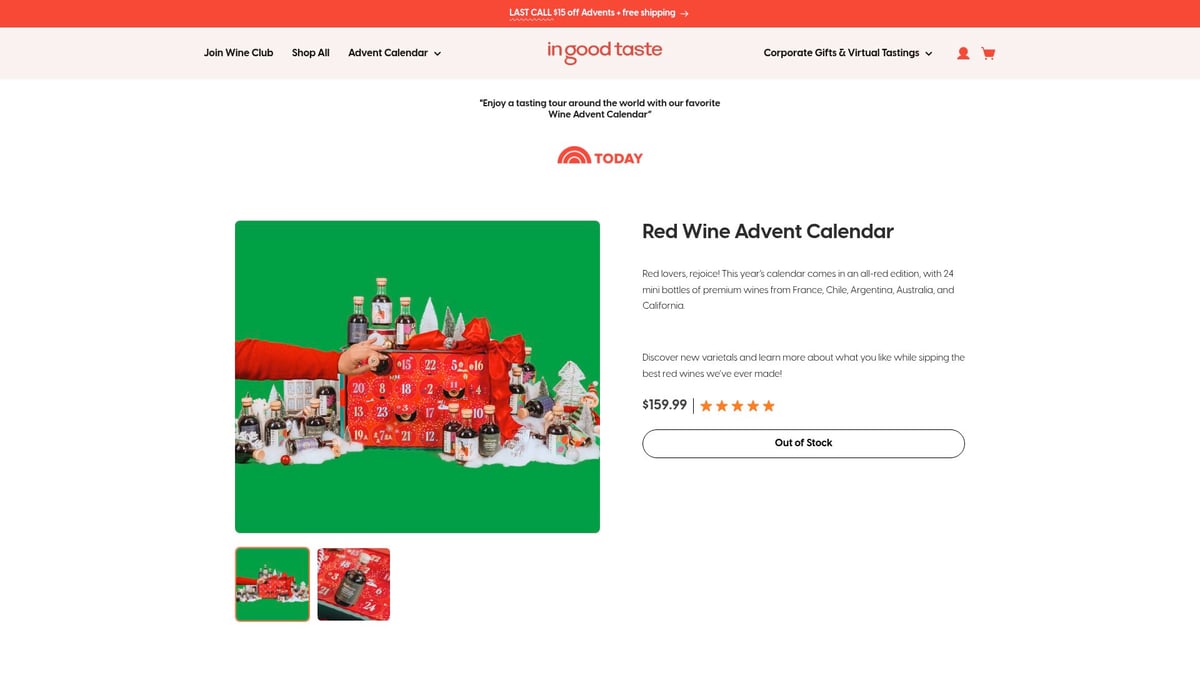 7 Best Wine Calendar Picks for 2025 to Savor All Year - In Good Taste All Red Advent Calendar
