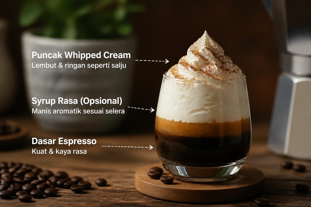 Mont blanc coffee layering concept