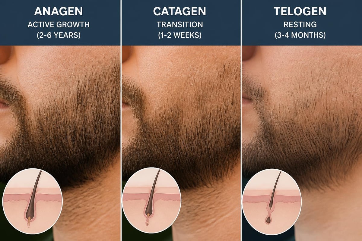 Beard growth cycle phases