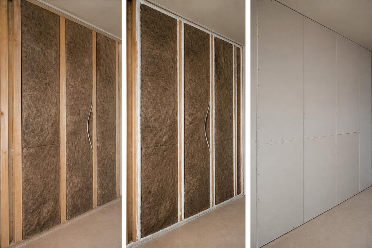 Wall insulation installation sequence