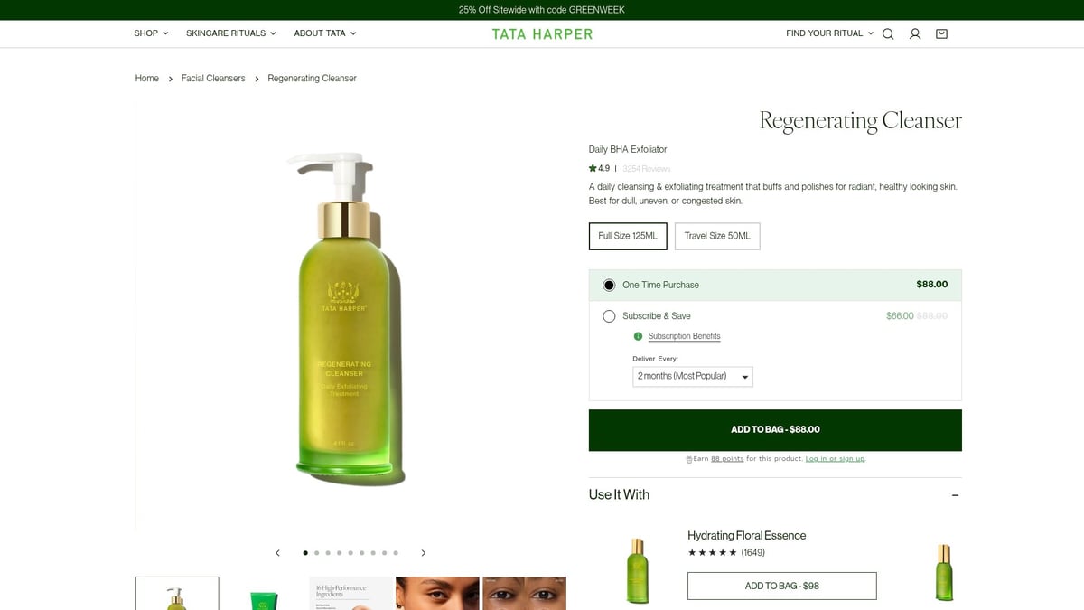 9 Essential Skin Care Products Natural Ingredients for 2025 - Tata Harper Regenerating Cleanser