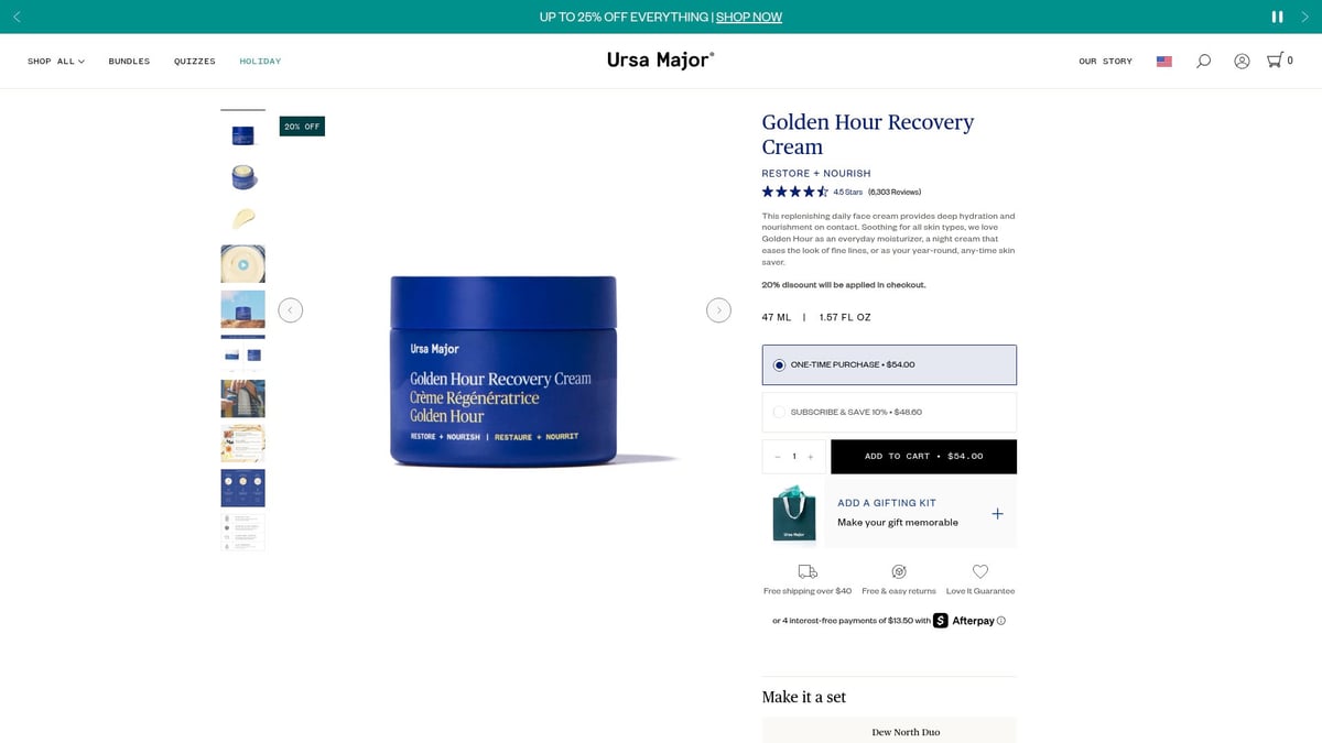 9 Essential Skin Care Products Natural Ingredients for 2025 - Ursa Major Golden Hour Recovery Cream