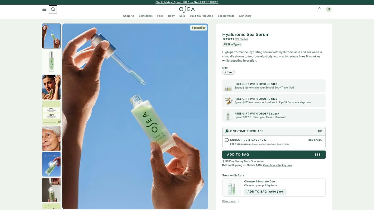 9 Essential Skin Care Products Natural Ingredients for 2025 - OSEA Malibu Hyaluronic Sea Serum