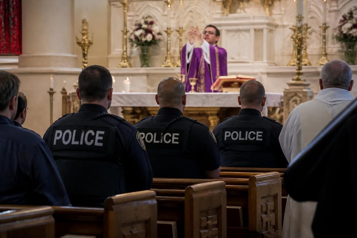 Catholic community support for police officers