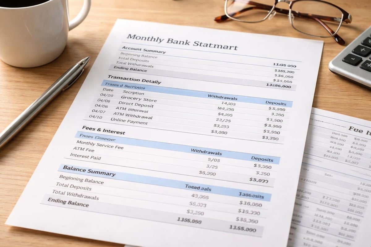 Bank statement components