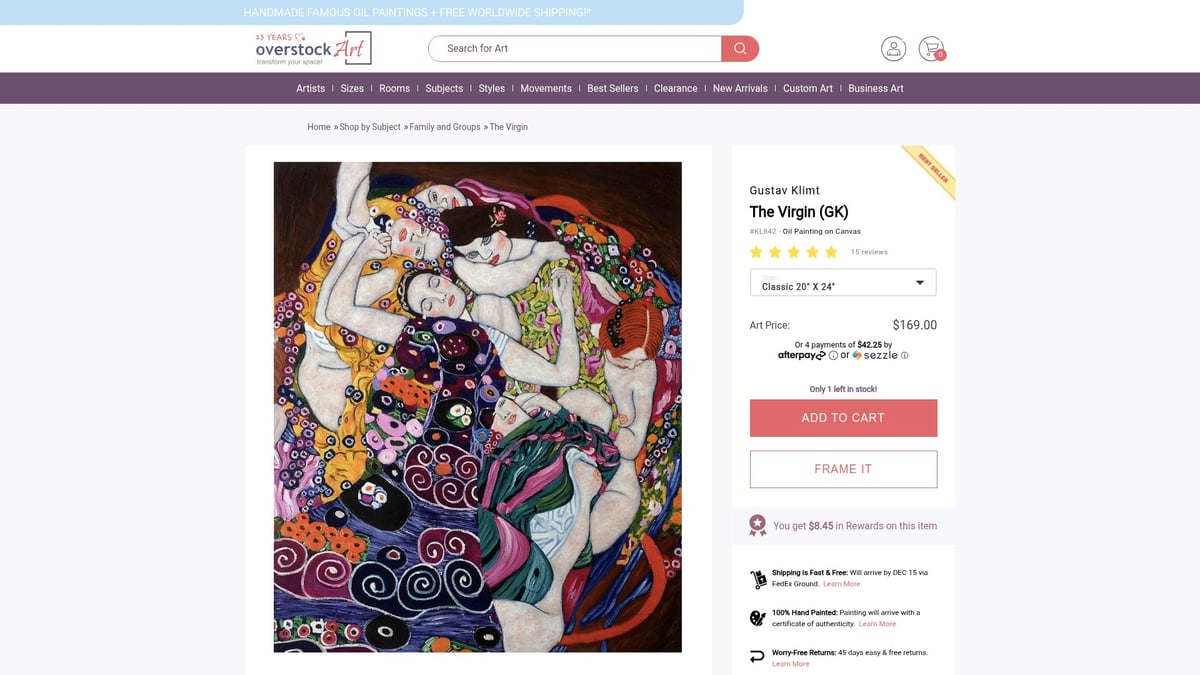 7 Inspiring Family Paintings to Cherish in 2026 - The Virgin by Gustav Klimt (1913)