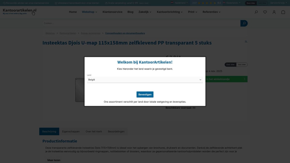 11 Must-Have Kantoor Accessoires Voor Een Productief 2025 - Zelfklevende Insteektas Djois U-map – Documenten Altijd Bij de Hand