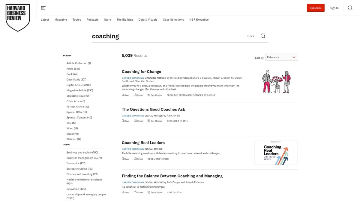 Top 8 Coaching Resources Every Coach Needs in 2025 - Harvard Business Review – Coaching Articles & Research